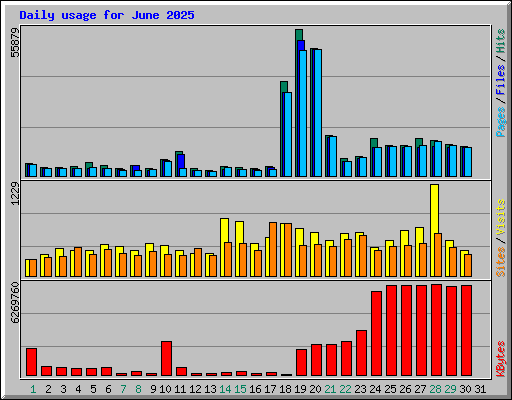 Daily usage for June 2025