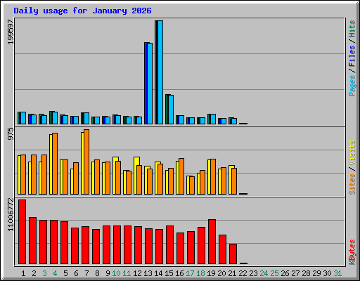 Daily usage for January 2026