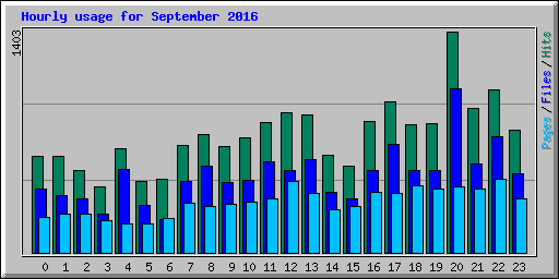 Hourly usage for September 2016