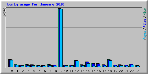 Hourly usage for January 2018