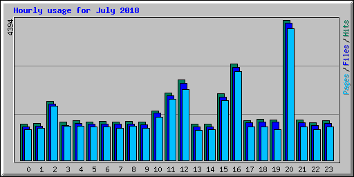 Hourly usage for July 2018