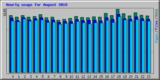 Hourly usage for August 2019