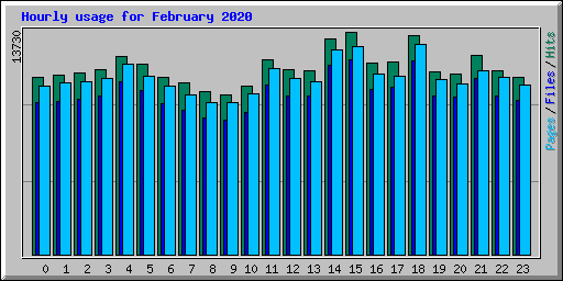 Hourly usage for February 2020