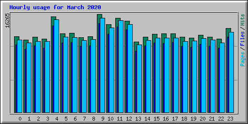 Hourly usage for March 2020