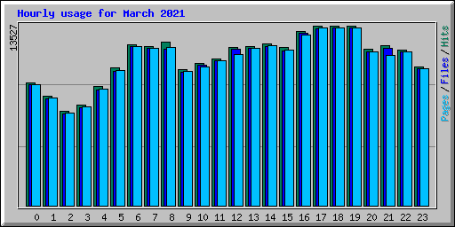 Hourly usage for March 2021