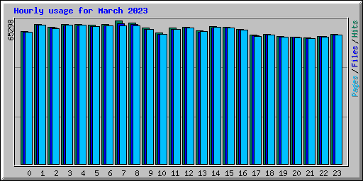 Hourly usage for March 2023